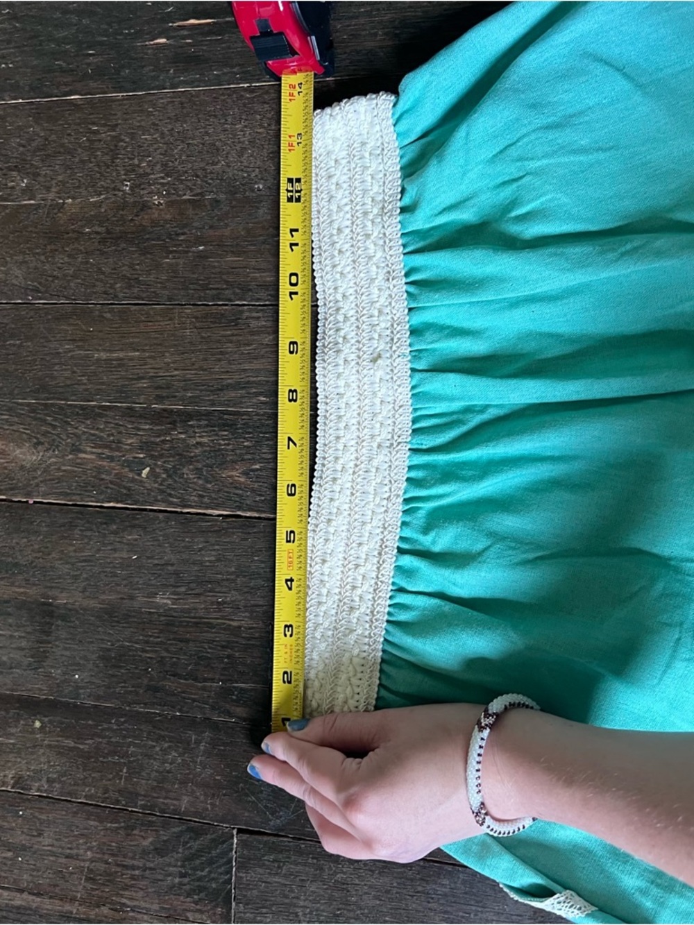Turquoise Shorts with Crochet Trim - Picture 5 of 7